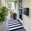 imageOLANLY Black and White Striped Rug 24quot x 37quot 275quot x 43quot  Washable Cotton Indoor Outdoor Doormat for Front Door Entryway Kitchen Porch Patio DecorNavy and White