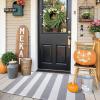 imageOLANLY Black and White Striped Rug 24quot x 37quot 275quot x 43quot  Washable Cotton Indoor Outdoor Doormat for Front Door Entryway Kitchen Porch Patio DecorGrey and White