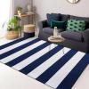 imageOLANLY Black and White Striped Rug 24quot x 37quot 275quot x 43quot  Washable Cotton Indoor Outdoor Doormat for Front Door Entryway Kitchen Porch Patio DecorNavy and White