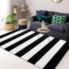 imageOLANLY Black and White Striped Rug 24quot x 37quot 275quot x 43quot  Washable Cotton Indoor Outdoor Doormat for Front Door Entryway Kitchen Porch Patio DecorBlack and White
