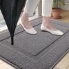 imageOLANLY Door Mat Indoor Entrance Washable 32x20 Absorbent NonSlip Front Back Geometric Doormat Resist Dirt Entry Carpet Easy to Clean Sturdy Inside Floor Mats for Entryway GreyGrey