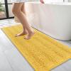 imageOLANLY Thick Bathroom Rugs 30x20 Extra Soft Absorbent Chenille Striped Bath Rugs Rubber Backing Machine Wash Dry Bath Mats for Bathroom Floor Tub and Shower Home Decor Accessories GreyYellow