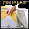 imageOLANLY Thick Bathroom Rugs 30x20 Extra Soft Absorbent Chenille Striped Bath Rugs Rubber Backing Machine Wash Dry Bath Mats for Bathroom Floor Tub and Shower Home Decor Accessories GreyYellow