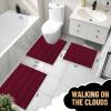 imageOLANLY Thick Bathroom Rugs 30x20 Extra Soft Absorbent Chenille Striped Bath Rugs Rubber Backing Machine Wash Dry Bath Mats for Bathroom Floor Tub and Shower Home Decor Accessories GreyBurgundy