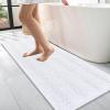 imageOLANLY Thick Bathroom Rugs 30x20 Extra Soft Absorbent Chenille Striped Bath Rugs Rubber Backing Machine Wash Dry Bath Mats for Bathroom Floor Tub and Shower Home Decor Accessories GreyWhite