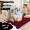 imageOLANLY Thick Bathroom Rugs 30x20 Extra Soft Absorbent Chenille Striped Bath Rugs Rubber Backing Machine Wash Dry Bath Mats for Bathroom Floor Tub and Shower Home Decor Accessories GreyBurgundy