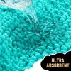imageOLANLY Thick Bathroom Rugs 30x20 Extra Soft Absorbent Chenille Striped Bath Rugs Rubber Backing Machine Wash Dry Bath Mats for Bathroom Floor Tub and Shower Home Decor Accessories GreyTeal