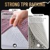 imageOLANLY Thick Bathroom Rugs 30x20 Extra Soft Absorbent Chenille Striped Bath Rugs Rubber Backing Machine Wash Dry Bath Mats for Bathroom Floor Tub and Shower Home Decor Accessories GreyDeep Plum