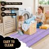 imageOLANLY Thick Bathroom Rugs 30x20 Extra Soft Absorbent Chenille Striped Bath Rugs Rubber Backing Machine Wash Dry Bath Mats for Bathroom Floor Tub and Shower Home Decor Accessories GreyLavender