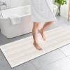 imageOLANLY Thick Bathroom Rugs 30x20 Extra Soft Absorbent Chenille Striped Bath Rugs Rubber Backing Machine Wash Dry Bath Mats for Bathroom Floor Tub and Shower Home Decor Accessories GreyIvory