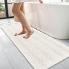 imageOLANLY Thick Bathroom Rugs 30x20 Extra Soft Absorbent Chenille Striped Bath Rugs Rubber Backing Machine Wash Dry Bath Mats for Bathroom Floor Tub and Shower Home Decor Accessories GreyIvory