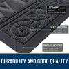 imageOLANLY Welcome Door Mat Indoor Outdoor Entrance Heavy Duty Sturdy Front Door Mat Waterproof AllWeather Doormat Stain Resistant Low Profile Easy Clean Patio Entryway Mat 295 x 17 BlackGrey
