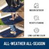 imageOLANLY Welcome Door Mat Indoor Outdoor Entrance Heavy Duty Sturdy Front Door Mat Waterproof AllWeather Doormat Stain Resistant Low Profile Easy Clean Patio Entryway Mat 295 x 17 BlackNavy