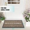 imageOLANLY Welcome Door Mat Indoor Outdoor Entrance Heavy Duty Sturdy Front Door Mat Waterproof AllWeather Doormat Stain Resistant Low Profile Easy Clean Patio Entryway Mat 295 x 17 BlackLight Brown