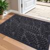 imageOLANLY Welcome Door Mat Indoor Outdoor Entrance Heavy Duty Sturdy Front Door Mat Waterproof AllWeather Doormat Stain Resistant Low Profile Easy Clean Patio Entryway Mat 295 x 17 BlackBlack