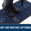 imageOLANLY Welcome Door Mat Indoor Outdoor Entrance Heavy Duty Sturdy Front Door Mat Waterproof AllWeather Doormat Stain Resistant Low Profile Easy Clean Patio Entryway Mat 295 x 17 BlackNavy