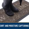 imageOLANLY Welcome Door Mat Indoor Outdoor Entrance Heavy Duty Sturdy Front Door Mat Waterproof AllWeather Doormat Stain Resistant Low Profile Easy Clean Patio Entryway Mat 295 x 17 BlackBrown
