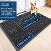 imageOLANLY Welcome Door Mat Indoor Outdoor Entrance Heavy Duty Sturdy Front Door Mat Waterproof AllWeather Doormat Stain Resistant Low Profile Easy Clean Patio Entryway Mat 295 x 17 BlackBlack