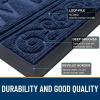 imageOLANLY Welcome Door Mat Indoor Outdoor Entrance Heavy Duty Sturdy Front Door Mat Waterproof AllWeather Doormat Stain Resistant Low Profile Easy Clean Patio Entryway Mat 295 x 17 BlackNavy