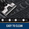imageOLANLY Welcome Door Mat Indoor Outdoor Entrance Heavy Duty Sturdy Front Door Mat Waterproof AllWeather Doormat Stain Resistant Low Profile Easy Clean Patio Entryway Mat 295 x 17 BlackBlack
