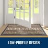 imageOLANLY Welcome Door Mat Indoor Outdoor Entrance Heavy Duty Sturdy Front Door Mat Waterproof AllWeather Doormat Stain Resistant Low Profile Easy Clean Patio Entryway Mat 295 x 17 BlackLight Brown