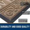 imageOLANLY Welcome Door Mat Indoor Outdoor Entrance Heavy Duty Sturdy Front Door Mat Waterproof AllWeather Doormat Stain Resistant Low Profile Easy Clean Patio Entryway Mat 295 x 17 BlackLight Brown