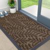 imageOLANLY Welcome Door Mat Indoor Outdoor Entrance Heavy Duty Sturdy Front Door Mat Waterproof AllWeather Doormat Stain Resistant Low Profile Easy Clean Patio Entryway Mat 295 x 17 BlackBrown