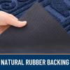 imageOLANLY Welcome Door Mat Indoor Outdoor Entrance Heavy Duty Sturdy Front Door Mat Waterproof AllWeather Doormat Stain Resistant Low Profile Easy Clean Patio Entryway Mat 295 x 17 BlackNavy