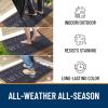 imageOLANLY Welcome Door Mat Indoor Outdoor Entrance Heavy Duty Sturdy Front Door Mat Waterproof AllWeather Doormat Stain Resistant Low Profile Easy Clean Patio Entryway Mat 295 x 17 BlackGrey