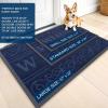 imageOLANLY Welcome Door Mat Indoor Outdoor Entrance Heavy Duty Sturdy Front Door Mat Waterproof AllWeather Doormat Stain Resistant Low Profile Easy Clean Patio Entryway Mat 295 x 17 BlackNavy