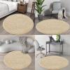 imageOLANLY 30inch Round Bathroom Rugs Extra Soft and Absorbent Chenille Bath Rugs Quick Dry Machine Washable Bath Mats for Bathroom Floor Tub and Shower Home Decor Accessories GreyBeige