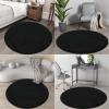 imageOLANLY 30inch Round Bathroom Rugs Extra Soft and Absorbent Chenille Bath Rugs Quick Dry Machine Washable Bath Mats for Bathroom Floor Tub and Shower Home Decor Accessories GreyBlack