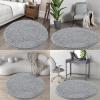 imageOLANLY 30inch Round Bathroom Rugs Extra Soft and Absorbent Chenille Bath Rugs Quick Dry Machine Washable Bath Mats for Bathroom Floor Tub and Shower Home Decor Accessories GreyLight Grey