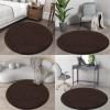 imageOLANLY 30inch Round Bathroom Rugs Extra Soft and Absorbent Chenille Bath Rugs Quick Dry Machine Washable Bath Mats for Bathroom Floor Tub and Shower Home Decor Accessories GreyBrown