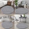 imageOLANLY 30inch Round Bathroom Rugs Extra Soft and Absorbent Chenille Bath Rugs Quick Dry Machine Washable Bath Mats for Bathroom Floor Tub and Shower Home Decor Accessories GreyGrey