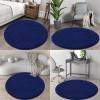 imageOLANLY 30inch Round Bathroom Rugs Extra Soft and Absorbent Chenille Bath Rugs Quick Dry Machine Washable Bath Mats for Bathroom Floor Tub and Shower Home Decor Accessories GreyNavy