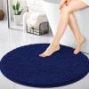 imageOLANLY 30inch Round Bathroom Rugs Extra Soft and Absorbent Chenille Bath Rugs Quick Dry Machine Washable Bath Mats for Bathroom Floor Tub and Shower Home Decor Accessories GreyNavy