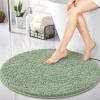 imageOLANLY 30inch Round Bathroom Rugs Extra Soft and Absorbent Chenille Bath Rugs Quick Dry Machine Washable Bath Mats for Bathroom Floor Tub and Shower Home Decor Accessories GreySage Green