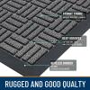 imageOLANLY Front Door Mat Outside Entrance 29x17 Absorbent Heavy Duty Sturdy Natural Rubber Doormat Indoor Outdoor Stain and Fade Resistant NonSlip Backing Low Profile Floor Mat for Entryway GreyGrey