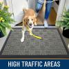 imageOLANLY Front Door Mat Outside Entrance 29x17 Absorbent Heavy Duty Sturdy Natural Rubber Doormat Indoor Outdoor Stain and Fade Resistant NonSlip Backing Low Profile Floor Mat for Entryway GreyModern Gray