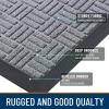 imageOLANLY Front Door Mat Outside Entrance 29x17 Absorbent Heavy Duty Sturdy Natural Rubber Doormat Indoor Outdoor Stain and Fade Resistant NonSlip Backing Low Profile Floor Mat for Entryway GreyCharcoal Gray