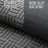imageOLANLY Front Door Mat Outside Entrance 29x17 Absorbent Heavy Duty Sturdy Natural Rubber Doormat Indoor Outdoor Stain and Fade Resistant NonSlip Backing Low Profile Floor Mat for Entryway GreyGrey