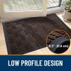 imageOLANLY Front Door Mat Outside Entrance 29x17 Absorbent Heavy Duty Sturdy Natural Rubber Doormat Indoor Outdoor Stain and Fade Resistant NonSlip Backing Low Profile Floor Mat for Entryway GreyBrown