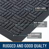 imageOLANLY Front Door Mat Outside Entrance 29x17 Absorbent Heavy Duty Sturdy Natural Rubber Doormat Indoor Outdoor Stain and Fade Resistant NonSlip Backing Low Profile Floor Mat for Entryway GreyBlack Gray