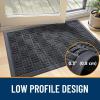imageOLANLY Front Door Mat Outside Entrance 29x17 Absorbent Heavy Duty Sturdy Natural Rubber Doormat Indoor Outdoor Stain and Fade Resistant NonSlip Backing Low Profile Floor Mat for Entryway GreyBlack Gray