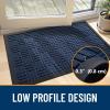 imageOLANLY Front Door Mat Outside Entrance 29x17 Absorbent Heavy Duty Sturdy Natural Rubber Doormat Indoor Outdoor Stain and Fade Resistant NonSlip Backing Low Profile Floor Mat for Entryway GreyNavy Blue