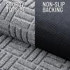 imageOLANLY Front Door Mat Outside Entrance 29x17 Absorbent Heavy Duty Sturdy Natural Rubber Doormat Indoor Outdoor Stain and Fade Resistant NonSlip Backing Low Profile Floor Mat for Entryway GreyCharcoal Gray