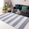 imageOLANLY Brown and Black Striped Rug 2 x 43quot 24quot x 51quot  Washable Cotton Doormat for Indoor Outdoor Use Layered Front Porch Rug for Entryway Kitchen PatioGrey and White Striped