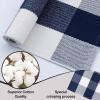 imageOLANLY Brown and Black Striped Rug 2 x 43quot 24quot x 51quot  Washable Cotton Doormat for Indoor Outdoor Use Layered Front Porch Rug for Entryway Kitchen PatioNavy and White Checkered