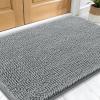 imageOLANLY Dog Door Mat for Muddy Paws 30x20 Absorbs Moisture and Dirt Absorbent NonSlip Washable Doormat Quick Dry Chenille Mud Mat for Dogs Entry Indoor Entryway Carpet for Inside Floor Grey